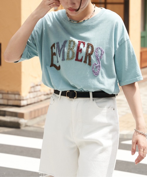 VENCEEXCHANGE(ヴァンスエクスチェンジ)の「カラフルロゴTシャツ(Tシャツ/カットソー・レディース・ライトブルー/アイボリー/チャコール・FREE)」の11枚目の写真