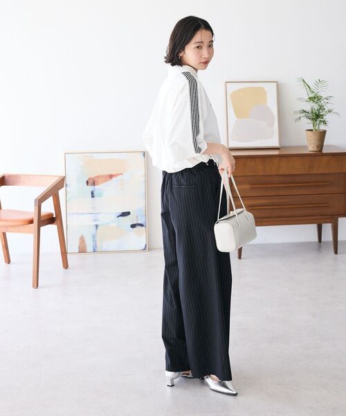 CRAFT STANDARD BOUTIQUE（クラフトスタンダードブティック）の「ストライプイージーワイドスラックス（スラックス・レディース・ブラック・S/M/L）」の15枚目の写真