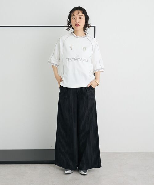 CRAFT STANDARD BOUTIQUE（クラフトスタンダードブティック）の「ストライプイージーワイドスラックス（スラックス・レディース・ブラック・S/M/L）」の17枚目の写真