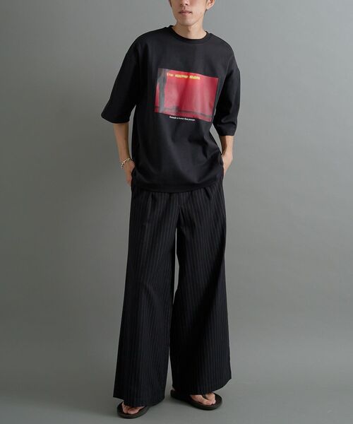 CRAFT STANDARD BOUTIQUE（クラフトスタンダードブティック）の「ストライプイージーワイドスラックス（スラックス・レディース・ブラック・S/M/L）」の19枚目の写真