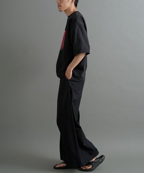 CRAFT STANDARD BOUTIQUE（クラフトスタンダードブティック）の「ストライプイージーワイドスラックス（スラックス・レディース・ブラック・S/M/L）」の20枚目の写真