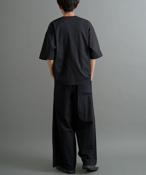 CRAFT STANDARD BOUTIQUE（クラフトスタンダードブティック）の「ストライプイージーワイドスラックス（スラックス・レディース・ブラック・S/M/L）」の21枚目の写真