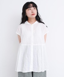 美品l'atelier du sion アトリエドゥサボン　チュニックブラウス l'atelier du savon アトリエドゥサボン プルオーバーブラウス