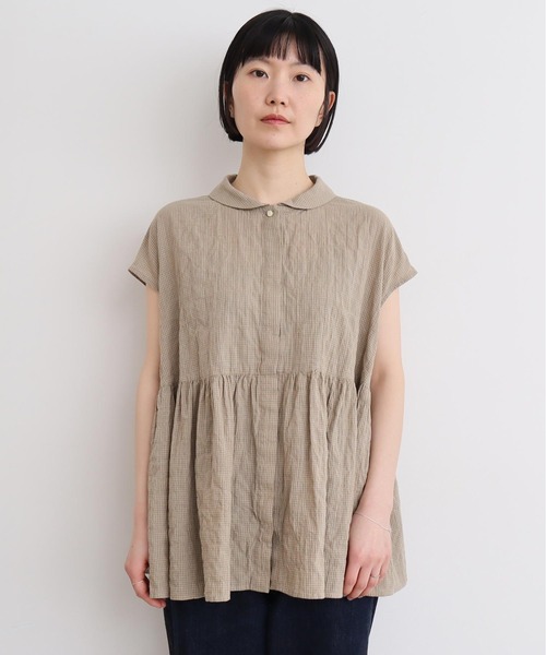 くしゃくしゃコットン チュニックブラウス（シャツ/ブラウス