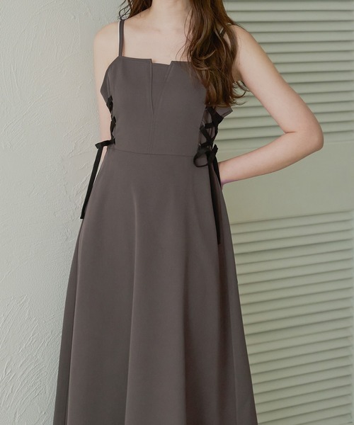 セール】side lace up camisole dress / サイドレースアップ
