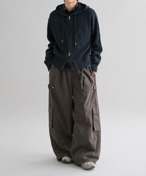 epnok(エプノック)の「【EPNK】Mesh hooded zip up / メッシュフーデッドジップアップ(パーカー・メンズ・グレー/チャコールグレー・SMALL/MEDIUM/LARGE)」の14枚目の写真