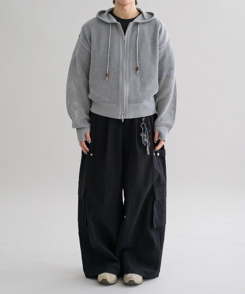 EPNK】Mesh hooded zip up / メッシュフーデッドジップアップ