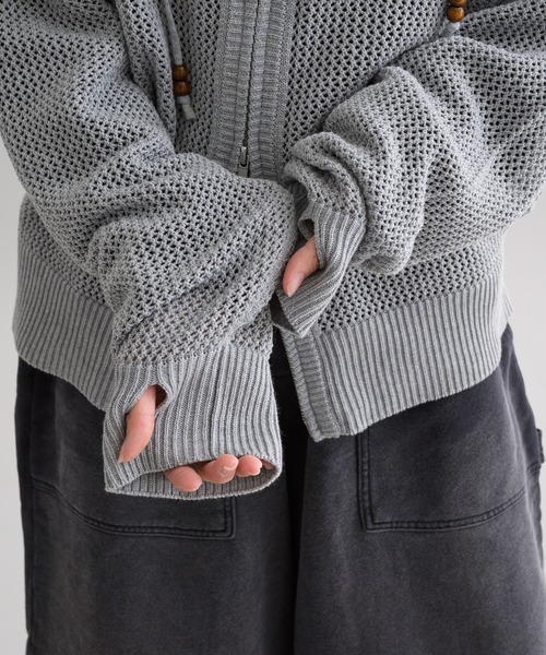 EPNK】Mesh hooded zip up / メッシュフーデッドジップアップ