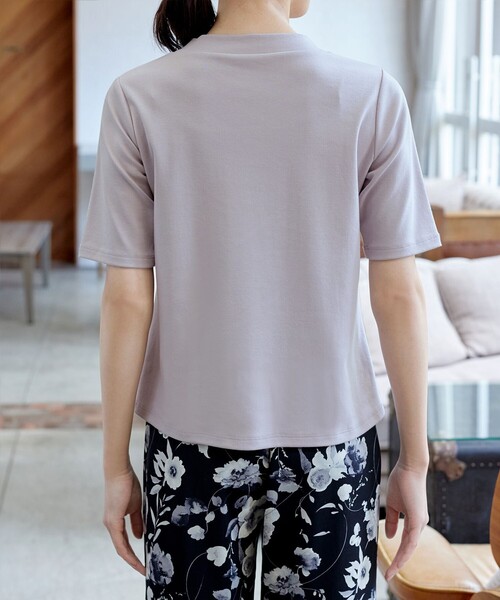 Tiaclasse(ティアクラッセ)の「「サマさまカットソー」ハーフスリーブベーシックトップス(Tシャツ/カットソー・レディース・グレイッシュベージュ/ターコイズブルー/ブラック・XXL/XL)」の7枚目の写真