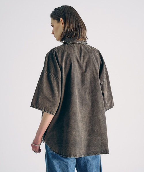 SELLE GLANT(セレグランテ)の「CHEMICAL WASH REGULAR SHIRT/ケミカルウォッシュレギュラーシャツ(シャツ/ブラウス・メンズ・ダークブルー/ブラック・SMALL/LARGE/MEDIUM)」の6枚目の写真