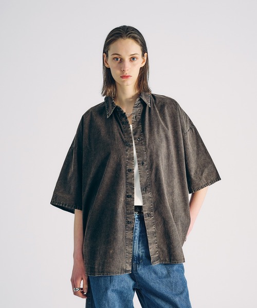 SELLE GLANT(セレグランテ)の「CHEMICAL WASH REGULAR SHIRT/ケミカルウォッシュレギュラーシャツ(シャツ/ブラウス・メンズ・ダークブルー/ブラック・SMALL/LARGE/MEDIUM)」の8枚目の写真