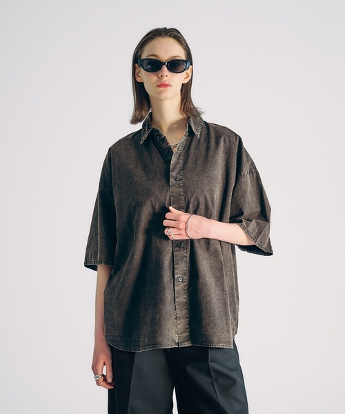 SELLE GLANT(セレグランテ)の「CHEMICAL WASH REGULAR SHIRT/ケミカルウォッシュレギュラーシャツ(シャツ/ブラウス・メンズ・ダークブルー/ブラック・SMALL/LARGE/MEDIUM)」の10枚目の写真