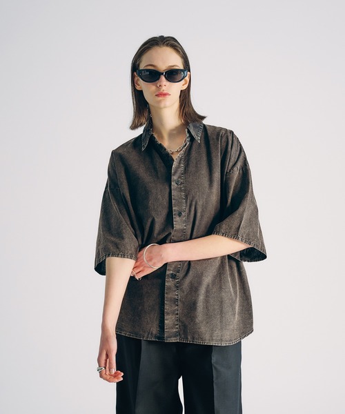 SELLE GLANT(セレグランテ)の「CHEMICAL WASH REGULAR SHIRT/ケミカルウォッシュレギュラーシャツ(シャツ/ブラウス・メンズ・ダークブルー/ブラック・SMALL/LARGE/MEDIUM)」の11枚目の写真