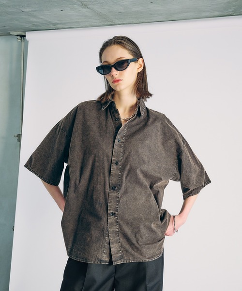 SELLE GLANT(セレグランテ)の「CHEMICAL WASH REGULAR SHIRT/ケミカルウォッシュレギュラーシャツ(シャツ/ブラウス・メンズ・ダークブルー/ブラック・SMALL/LARGE/MEDIUM)」の12枚目の写真