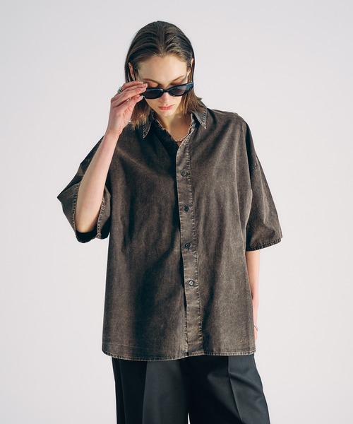 SELLE GLANT(セレグランテ)の「CHEMICAL WASH REGULAR SHIRT/ケミカルウォッシュレギュラーシャツ(シャツ/ブラウス・メンズ・ダークブルー/ブラック・SMALL/LARGE/MEDIUM)」の13枚目の写真
