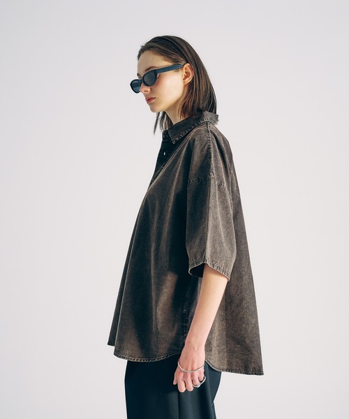 SELLE GLANT(セレグランテ)の「CHEMICAL WASH REGULAR SHIRT/ケミカルウォッシュレギュラーシャツ(シャツ/ブラウス・メンズ・ダークブルー/ブラック・SMALL/LARGE/MEDIUM)」の14枚目の写真