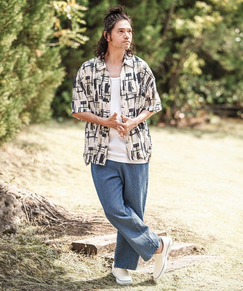 CAMBIO（カンビオ）の「mp13595- Jacquard Denim Wide Straight Pants ワイドストレートパンツ（その他パンツ・メンズ・コバルトブルー/ネイビー・S/M/L）」の6枚目の写真