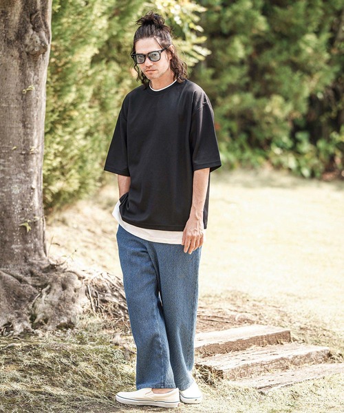 CAMBIO（カンビオ）の「mp13595- Jacquard Denim Wide Straight Pants ワイドストレートパンツ（その他パンツ・メンズ・コバルトブルー/ネイビー・S/M/L）」の8枚目の写真