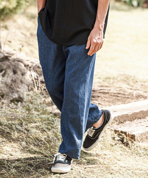 CAMBIO（カンビオ）の「mp13595- Jacquard Denim Wide Straight Pants ワイドストレートパンツ（その他パンツ・メンズ・コバルトブルー/ネイビー・S/M/L）」の10枚目の写真