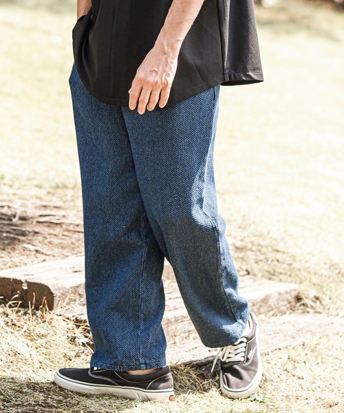 CAMBIO（カンビオ）の「mp13595- Jacquard Denim Wide Straight Pants ワイドストレートパンツ（その他パンツ・メンズ・コバルトブルー/ネイビー・S/M/L）」の12枚目の写真