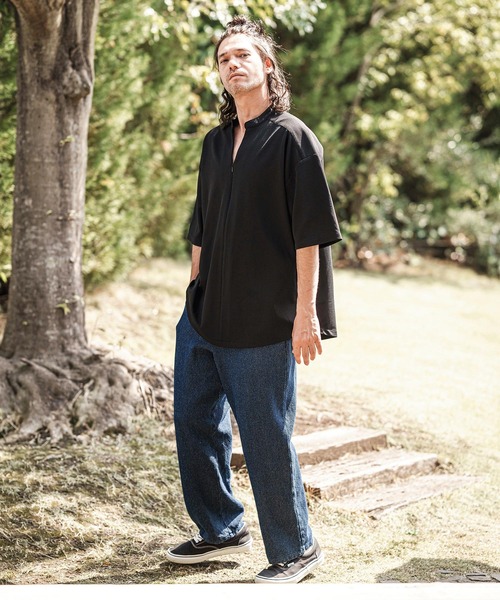 mp13595- Jacquard Denim Wide Straight Pants ワイドストレートパンツ