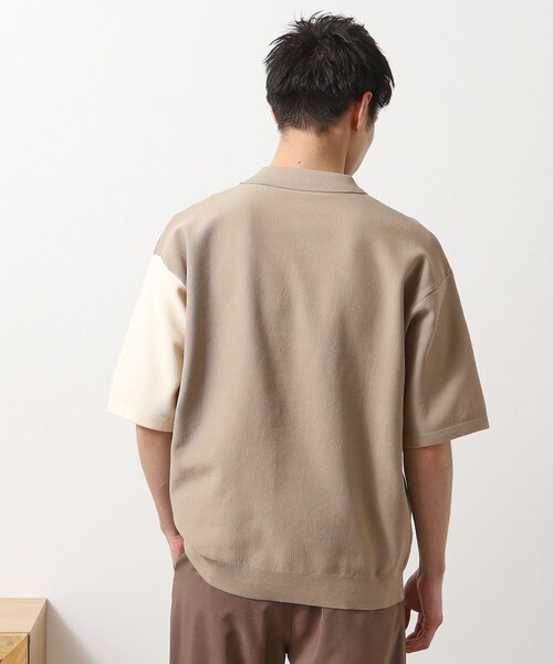 THE SHOP TK （ザ ショップ ティーケー ）の「パネルニットポロシャツ（ポロシャツ・メンズ・グレー系その他4/ベージュ系3・04/02/03）」の20枚目の写真