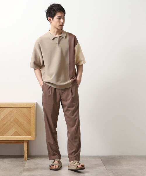 THE SHOP TK （ザ ショップ ティーケー ）の「パネルニットポロシャツ（ポロシャツ・メンズ・グレー系その他4/ベージュ系3・04/02/03）」の21枚目の写真