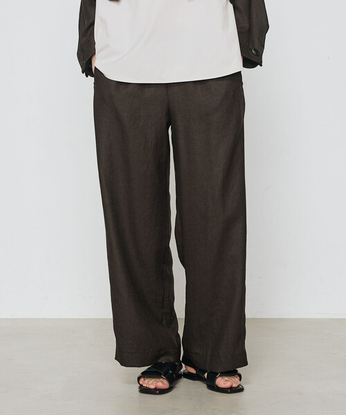 Gabardine K.T（ギャバジンケーティー）の「麻調合繊 ワイドパンツ（その他パンツ・レディース・ミント/ダークブラウン/ベージュ・9号/11号/7号）」の2枚目の写真