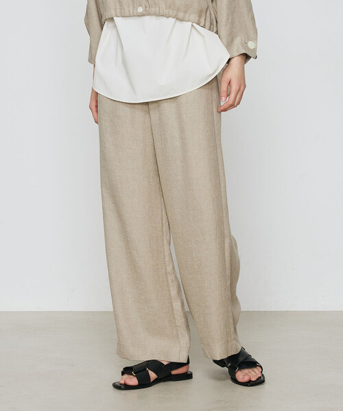 Gabardine K.T（ギャバジンケーティー）の「麻調合繊 ワイドパンツ（その他パンツ・レディース・ミント/ダークブラウン/ベージュ・9号/11号/7号）」の3枚目の写真