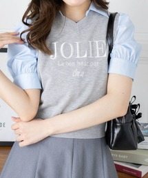 clear | 刺繍ロゴニットベスト[着回し力抜群 レイヤード 夏ニット カジュアル]≪2025SS新作≫(ニット/セーター)