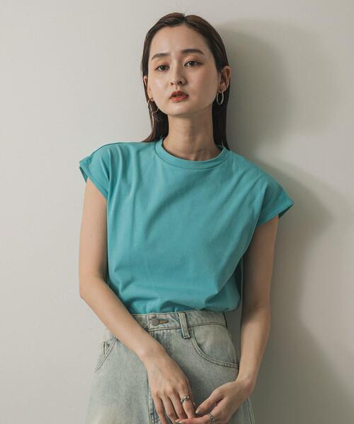 SENSE OF PLACE by URBAN RESEARCH(センスオブプレイスバイアーバンリサーチ)の「『UR TECH ひやサラクール』 クールタッチフレンチスリーブTシャツ(Tシャツ/カットソー・レディース・オフホワイト/ブラック/ネイビー/グリーン/レッド・ONE)」の22枚目の写真