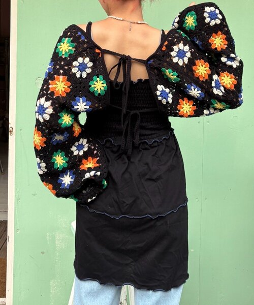 ン 大人気 新品 ノ HELLO.SANFRANCISCO】クロシェボレロ付きティアードキャミワンピ ワンピース