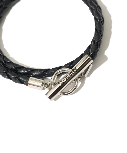 Subciety（サブサエティ）の「Mesh leather bracelet（ブレスレット・メンズ・ブラック・FREE）」の5枚目の写真