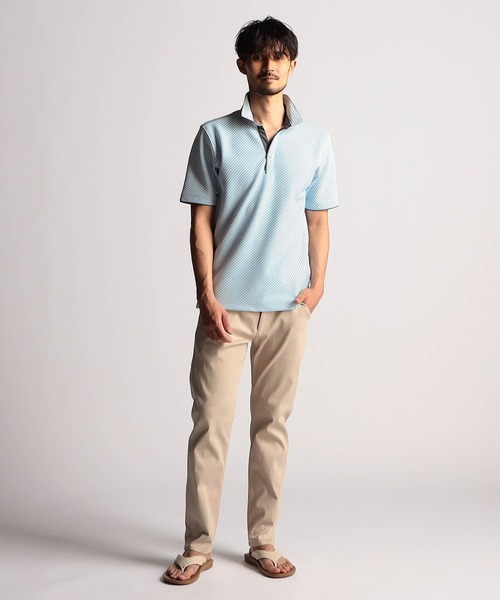 NICOLE CLUB FOR MEN（ニコルクラブフォーメン）の「ブライトタックバイアススキッパーポロシャツ（ポロシャツ・メンズ・ホワイト/ブラック/サックスブルー/ネイビー・MEDIUM/LARGE/X-LARGE/XX-LARGE）」の7枚目の写真