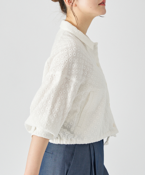 IENA（イエナ）の「sese フラワーガーゼシャツ（シャツ/ブラウス・レディース・ホワイト・FREE）」の5枚目の写真