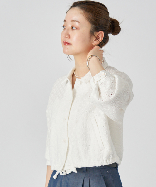 IENA（イエナ）の「sese フラワーガーゼシャツ（シャツ/ブラウス・レディース・ホワイト・FREE）」の8枚目の写真