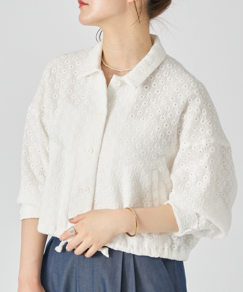 IENA（イエナ）の「sese フラワーガーゼシャツ（シャツ/ブラウス・レディース・ホワイト・FREE）」の9枚目の写真