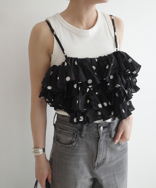 (専用)crinkle crinkle crinkle ドットフリルキャミ crinkle crinkle crinkle（クリンクルクリンクルクリンクル）の