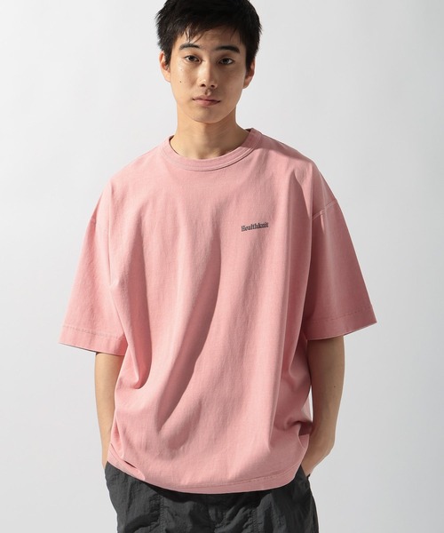 Healthknit（ヘルスニット）の「【Healthknit(ヘルスニット)】別注バックプリントピグメントTシャツ（Tシャツ/カットソー・メンズ・グレー/アイボリー/ピンク・LARGE/MEDIUM）」の3枚目の写真