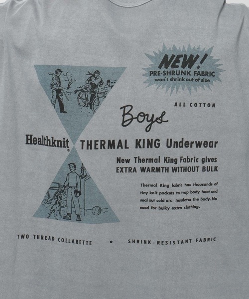 Healthknit（ヘルスニット）の「【Healthknit(ヘルスニット)】別注バックプリントピグメントTシャツ（Tシャツ/カットソー・メンズ・グレー/アイボリー/ピンク・LARGE/MEDIUM）」の12枚目の写真