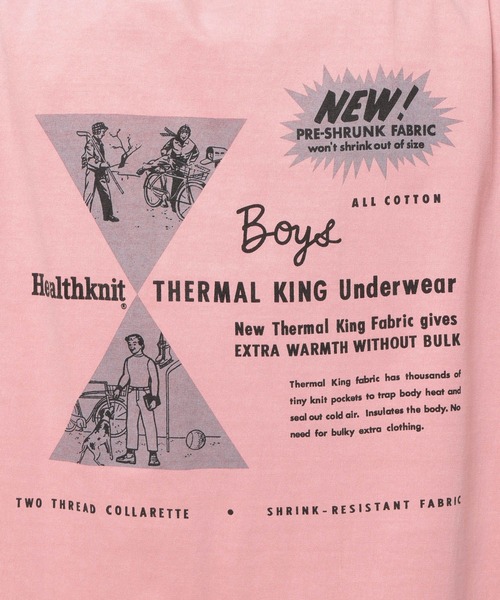 Healthknit（ヘルスニット）の「【Healthknit(ヘルスニット)】別注バックプリントピグメントTシャツ（Tシャツ/カットソー・メンズ・グレー/アイボリー/ピンク・LARGE/MEDIUM）」の14枚目の写真