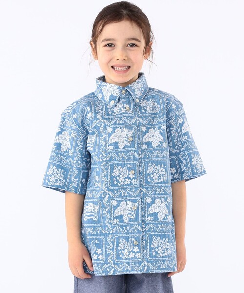 reyn spooner(レインスプーナー)の「Reyn Spooner:110~130cm/ ボタン フロント シャツ(シャツ/ブラウス・キッズ・ブルー・110/120/130)」の1枚目の写真