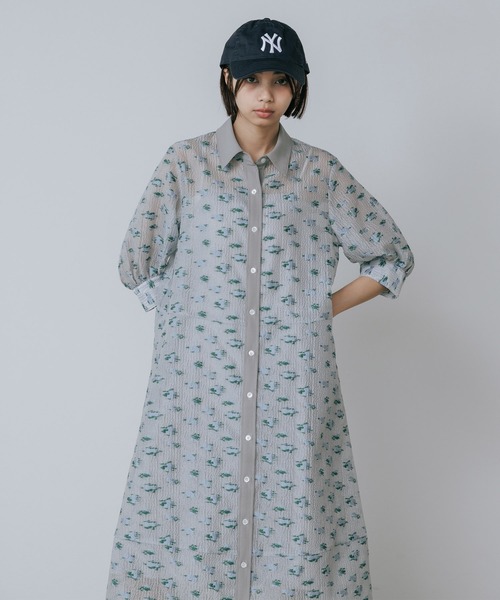 LE CIEL BLEU（ルシェルブルー）の「LE CIEL BLEU/ルシェルブルー Flower Jacquard Dress フラワージャカードドレス（ドレス・レディース・ブラック/グレー・36）」の20枚目の写真