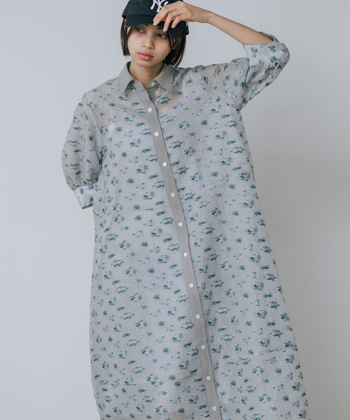 LE CIEL BLEU（ルシェルブルー）の「LE CIEL BLEU/ルシェルブルー Flower Jacquard Dress フラワージャカードドレス（ドレス・レディース・ブラック/グレー・36）」の19枚目の写真