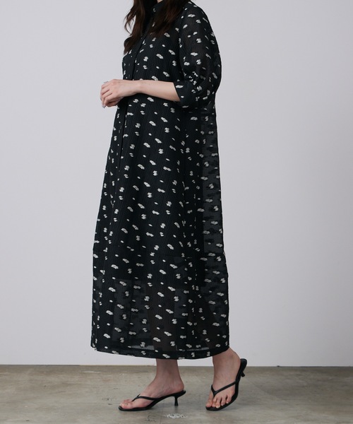 LE CIEL BLEU/ルシェルブルー Flower Jacquard Dress フラワー