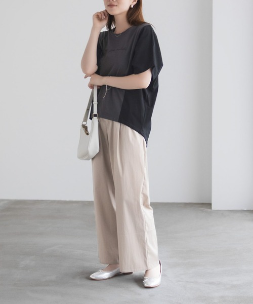 NAVY(ネイビー)の「nAvy 切替ドルマンTシャツ(Tシャツ/カットソー・レディース・ベージュ/オフホワイト/ブラック・M/L)」の9枚目の写真