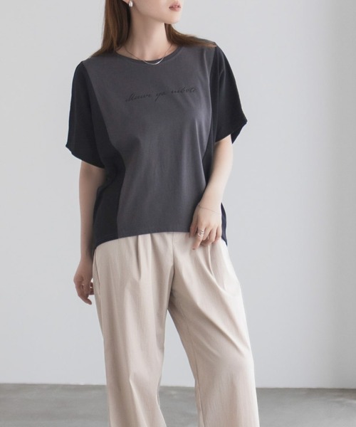 NAVY(ネイビー)の「nAvy 切替ドルマンTシャツ(Tシャツ/カットソー・レディース・ベージュ/オフホワイト/ブラック・M/L)」の10枚目の写真