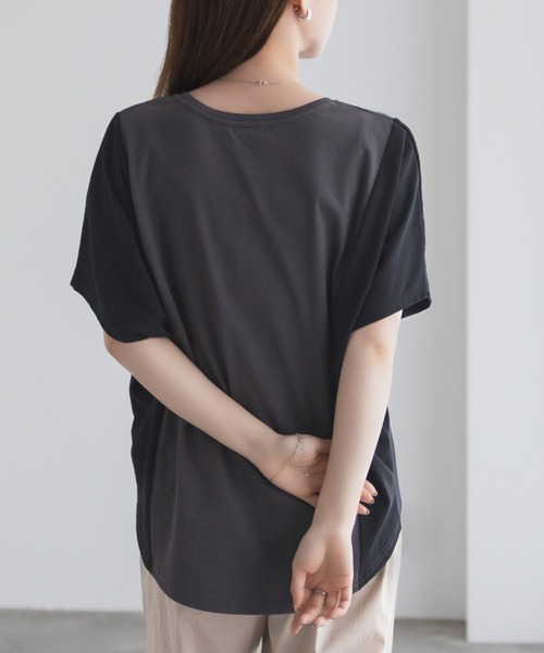 NAVY(ネイビー)の「nAvy 切替ドルマンTシャツ(Tシャツ/カットソー・レディース・ベージュ/オフホワイト/ブラック・M/L)」の15枚目の写真