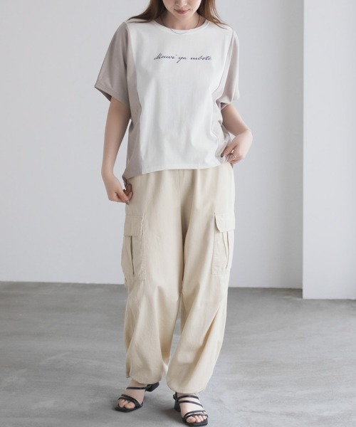 NAVY(ネイビー)の「nAvy 切替ドルマンTシャツ(Tシャツ/カットソー・レディース・ベージュ/オフホワイト/ブラック・M/L)」の16枚目の写真