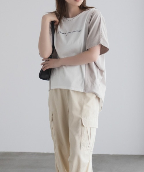 NAVY(ネイビー)の「nAvy 切替ドルマンTシャツ(Tシャツ/カットソー・レディース・ベージュ/オフホワイト/ブラック・M/L)」の17枚目の写真